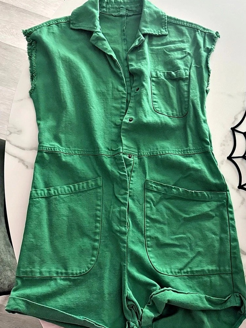 Ascot and Hart Utility Romper in Green Size XS